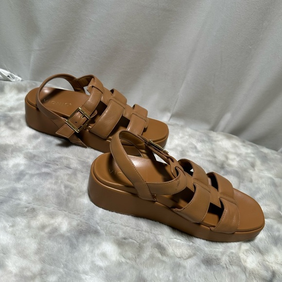 Vionic Leather Fisherman Wedges Delano Camel Size 9 - Picture 5 of 8